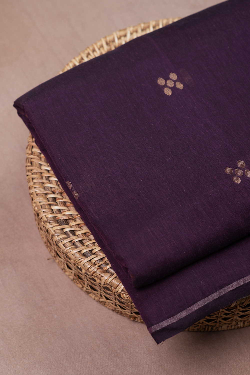 5 Square Butta Jamdani Cotton Fabric-0.7m