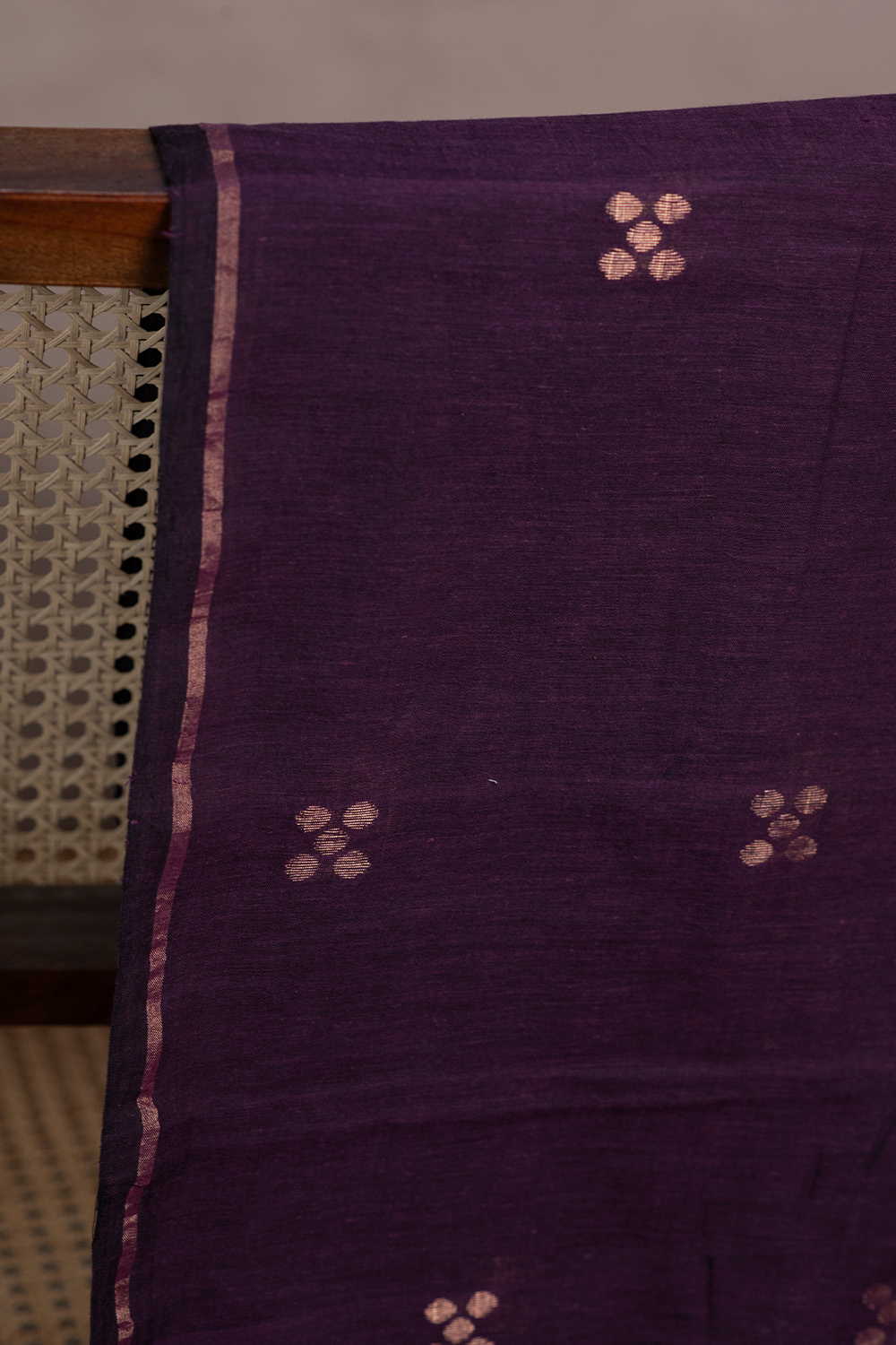 5 Square Butta Jamdani Cotton Fabric-0.7m - Image 2