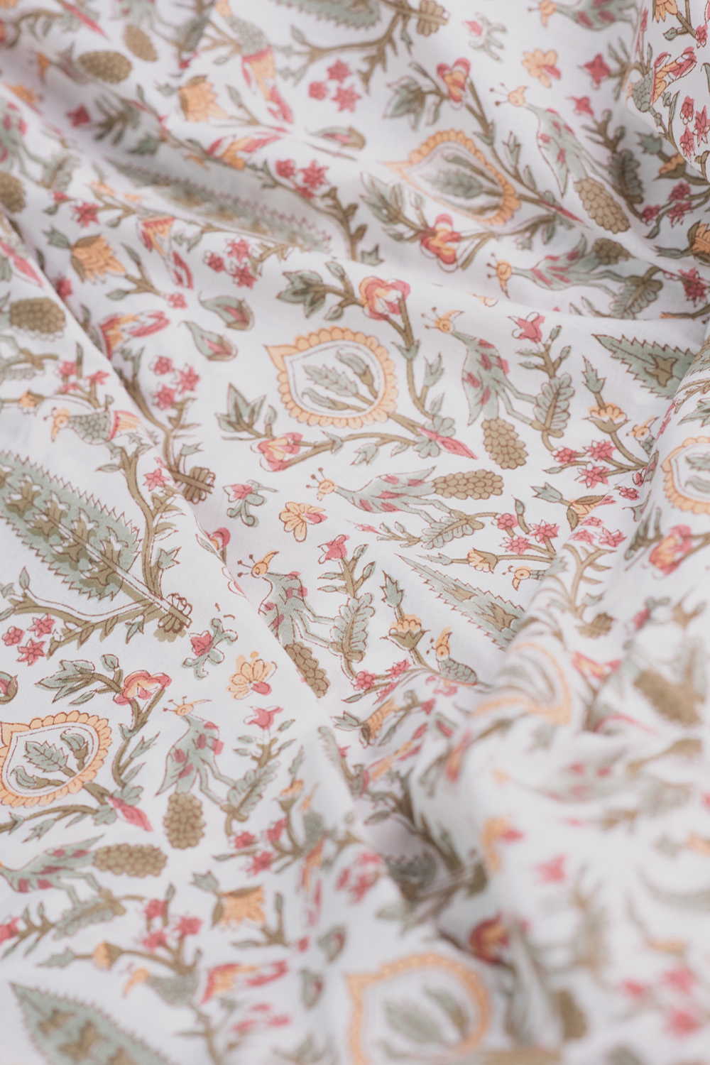 Secret Garden Print Sanganeri Cotton Fabric - 0.95m - Image 3