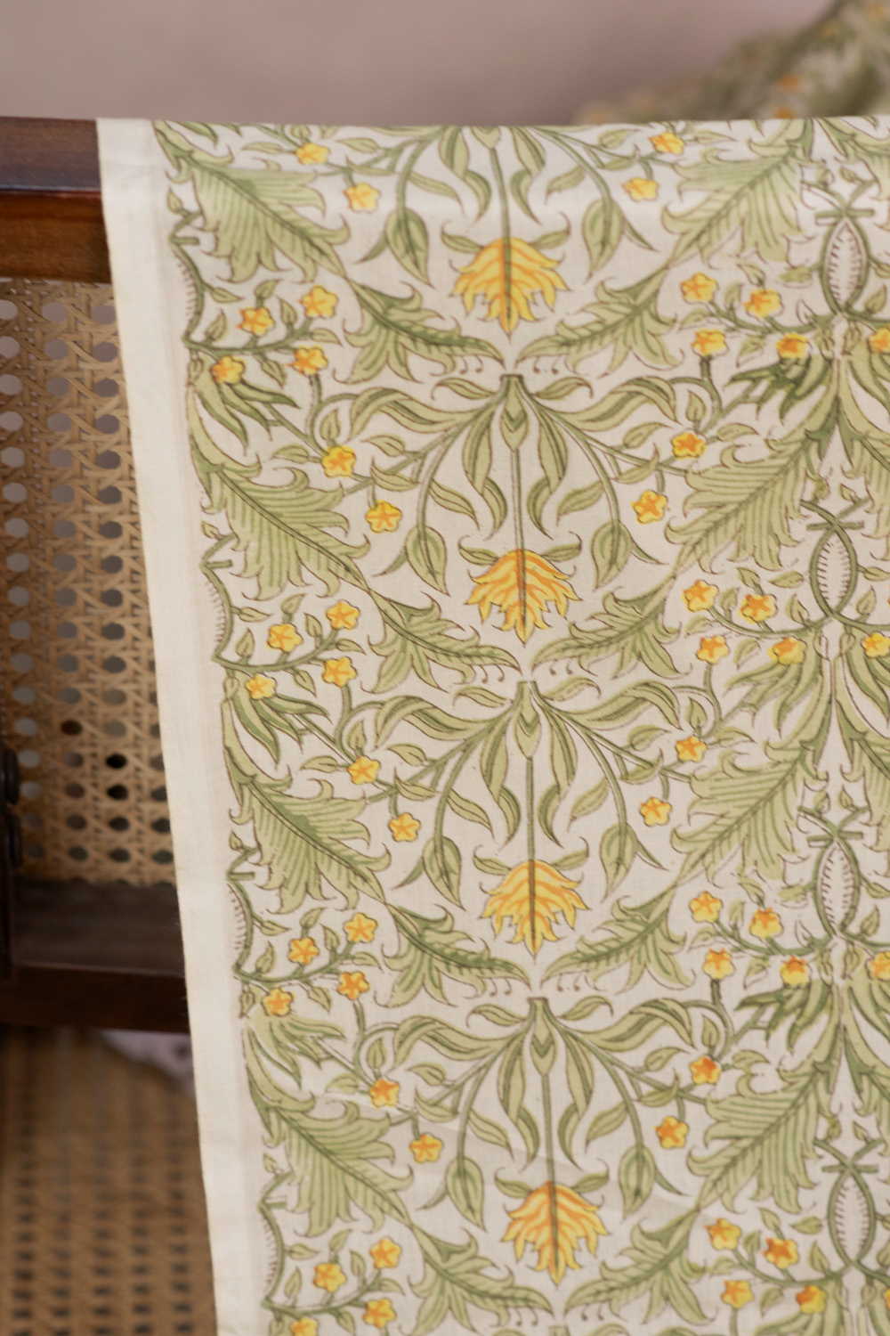 Willowflower Trail Sanganeri Cotton Fabric - 0.6m - Image 2