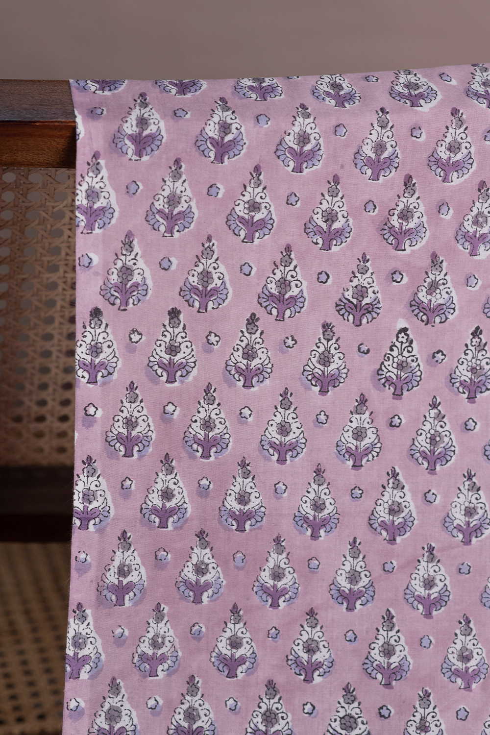 Floral Butta Sanganeri Cotton Fabric - 0.5m