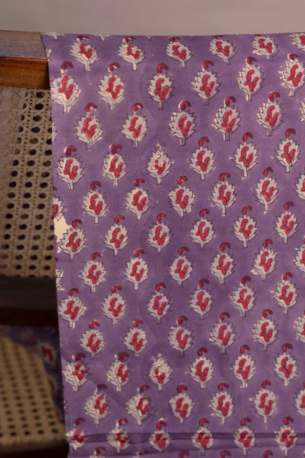 Subdued Purple Sanganeri Cotton Fabric - 0.8m