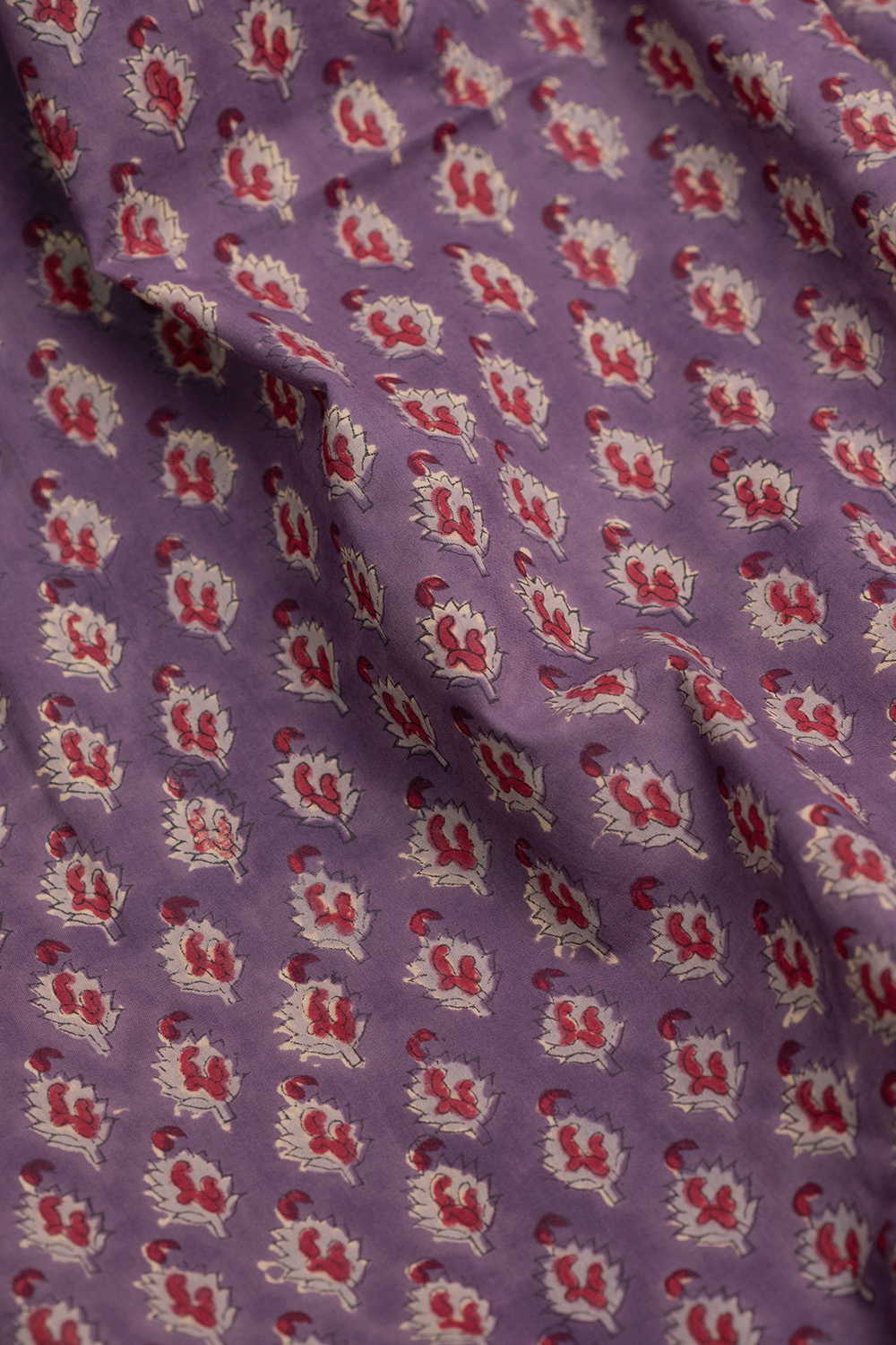 Subdued Purple Sanganeri Cotton Fabric - 0.8m - Image 2