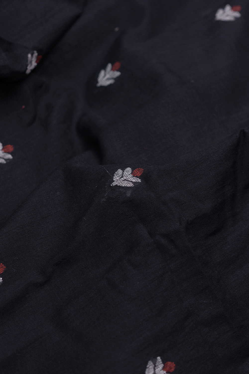 Spider Black - Buttas Jamdani Cotton Fabric - 0.6m - Image 3