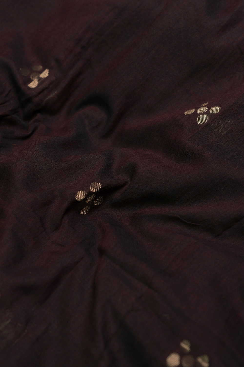 Dark Cocoa Brown Jamdani Cotton Fabric - 0.5m - Image 3
