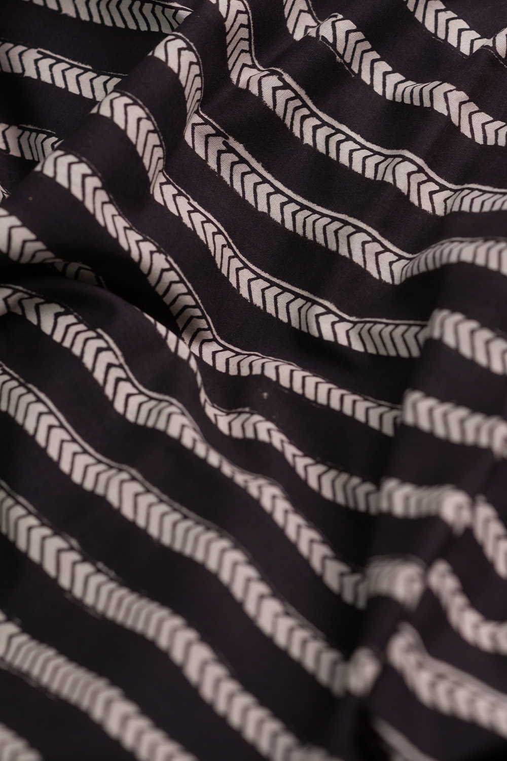 Black Bagru Cotton Fabric - 0.5m - Image 3