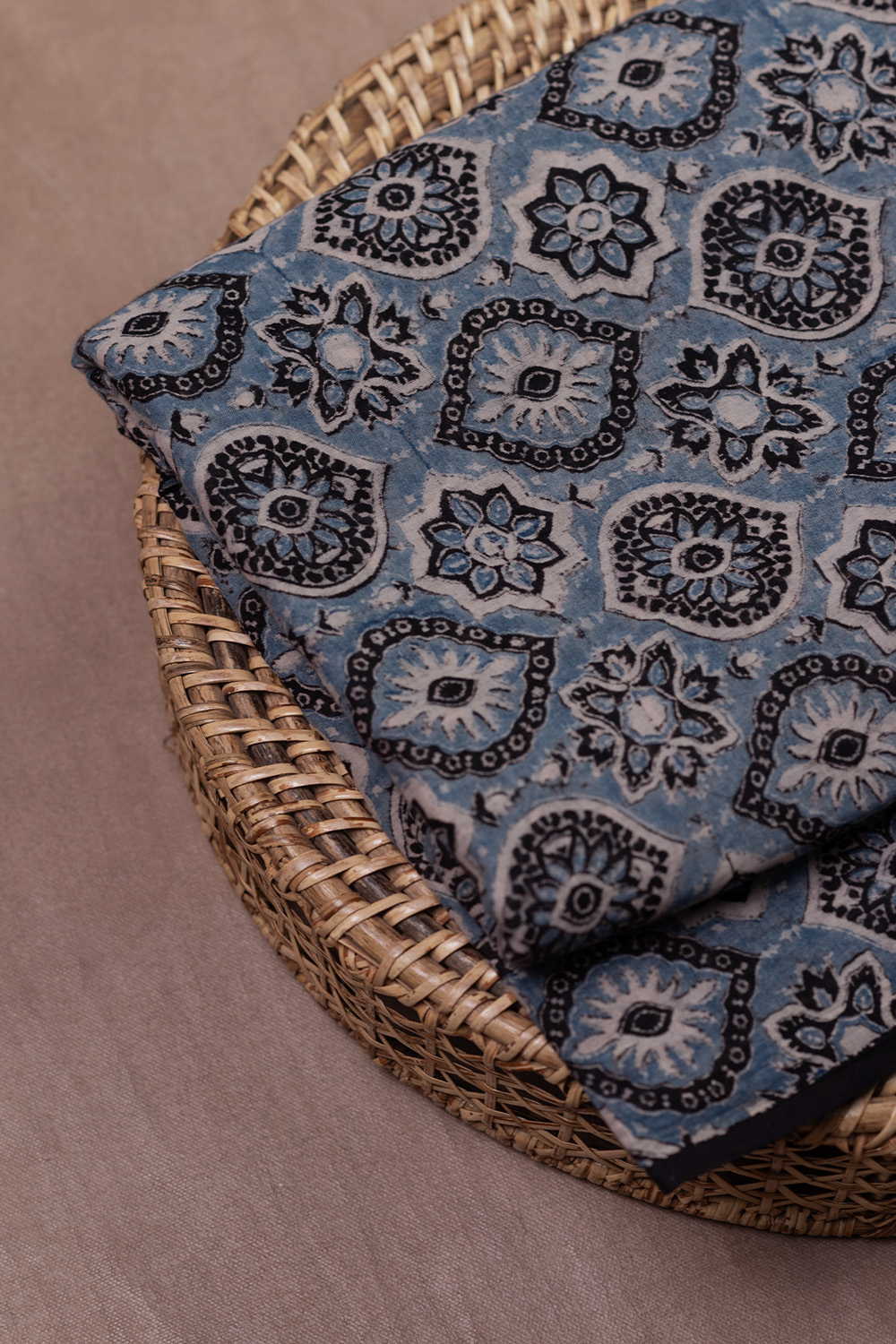 Motifs Pattern Ajrak Mul Cotton Fabric - 1m