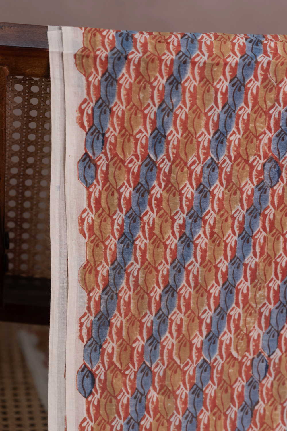 Patterned Design Ajrak Mul Cotton Fabric - 0.5m