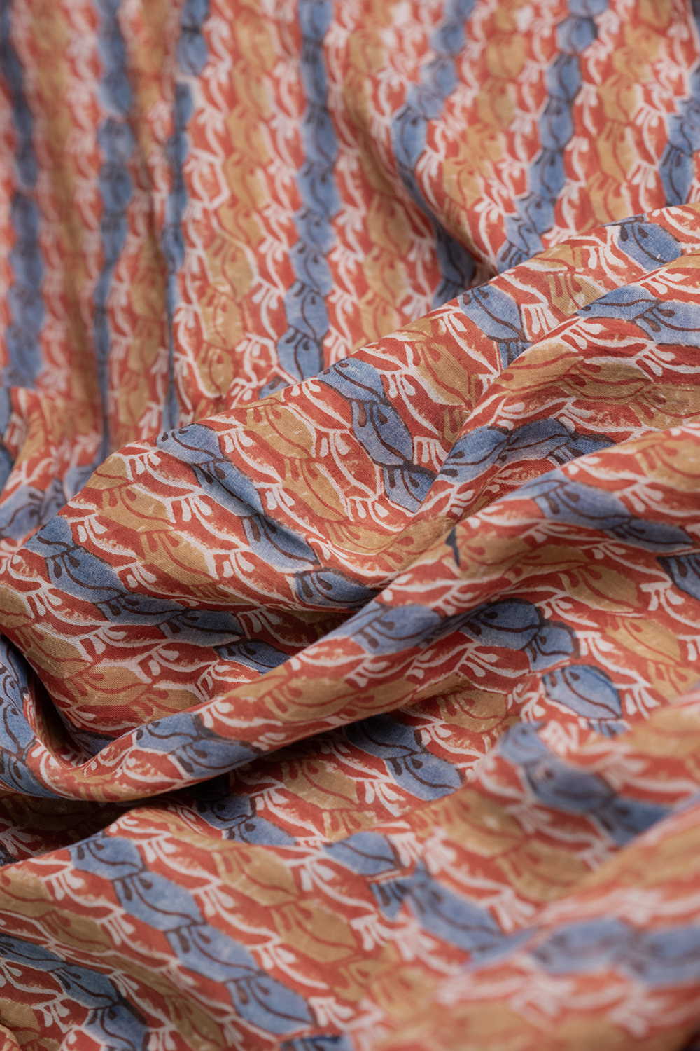 Patterned Design Ajrak Mul Cotton Fabric - 0.5m - Image 3