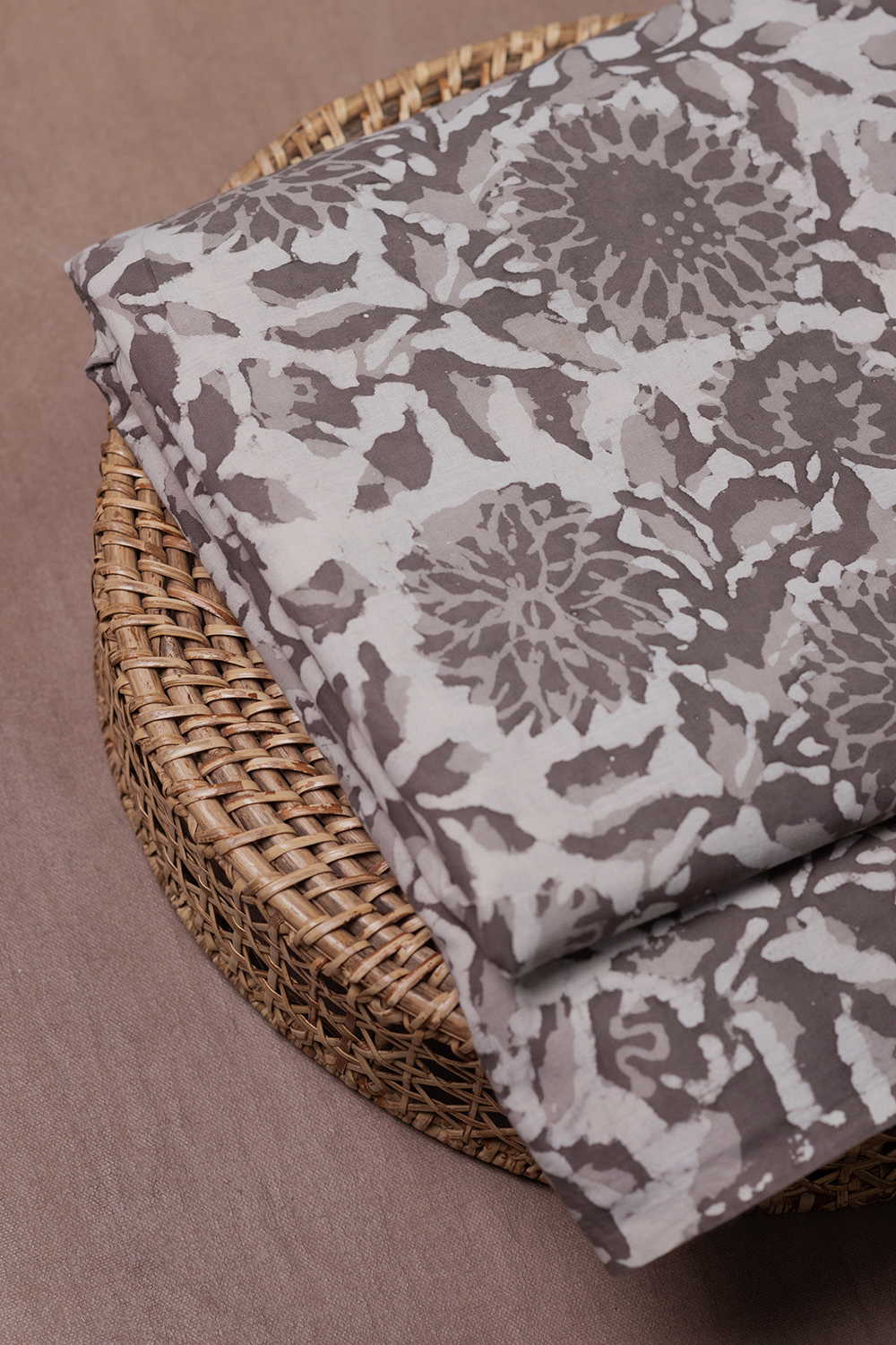 Grey Garden Dabu Cotton Fabric - 1.6m