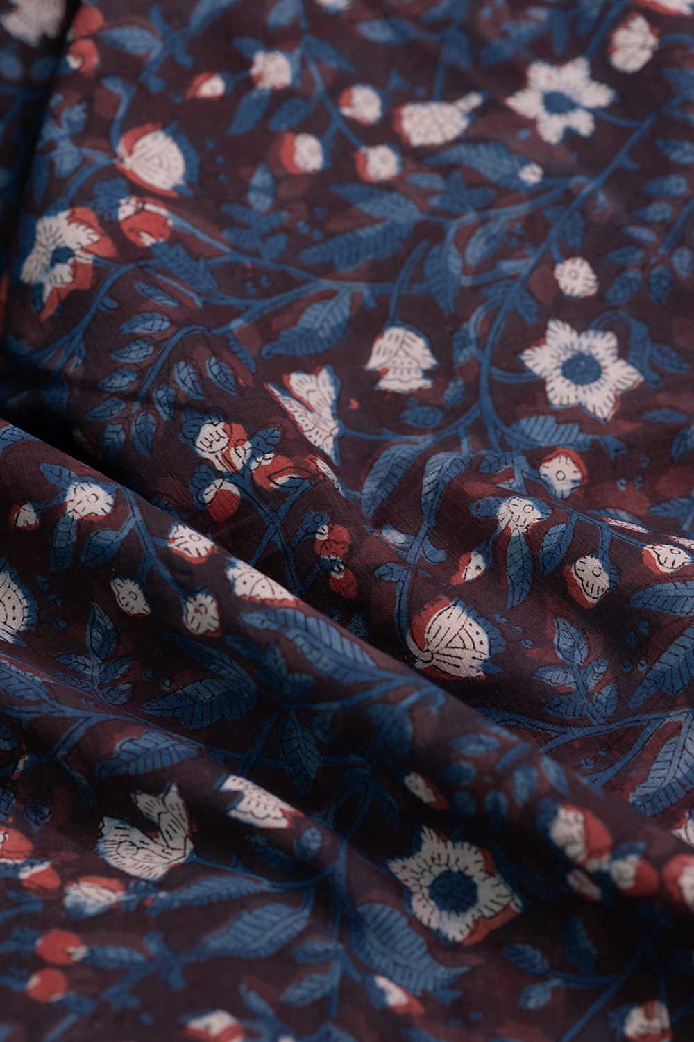 Floral Design Dabu Cotton Fabric - 1m - Image 3