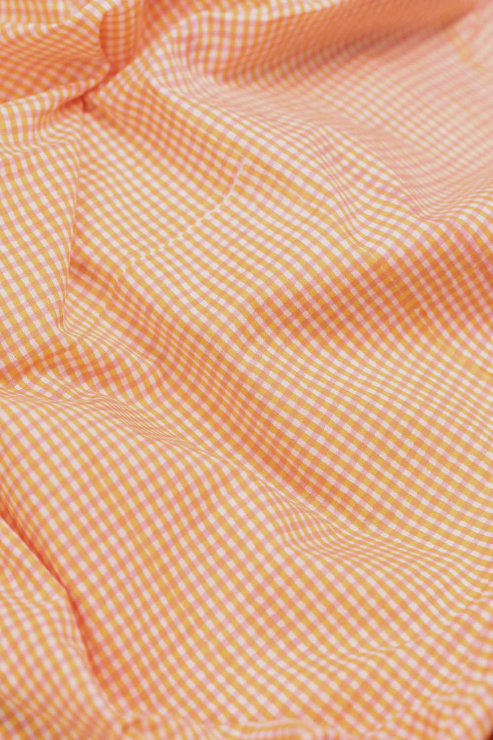 Yellow Grid Sanganeri Cotton Fabric - 0.7m - Image 3
