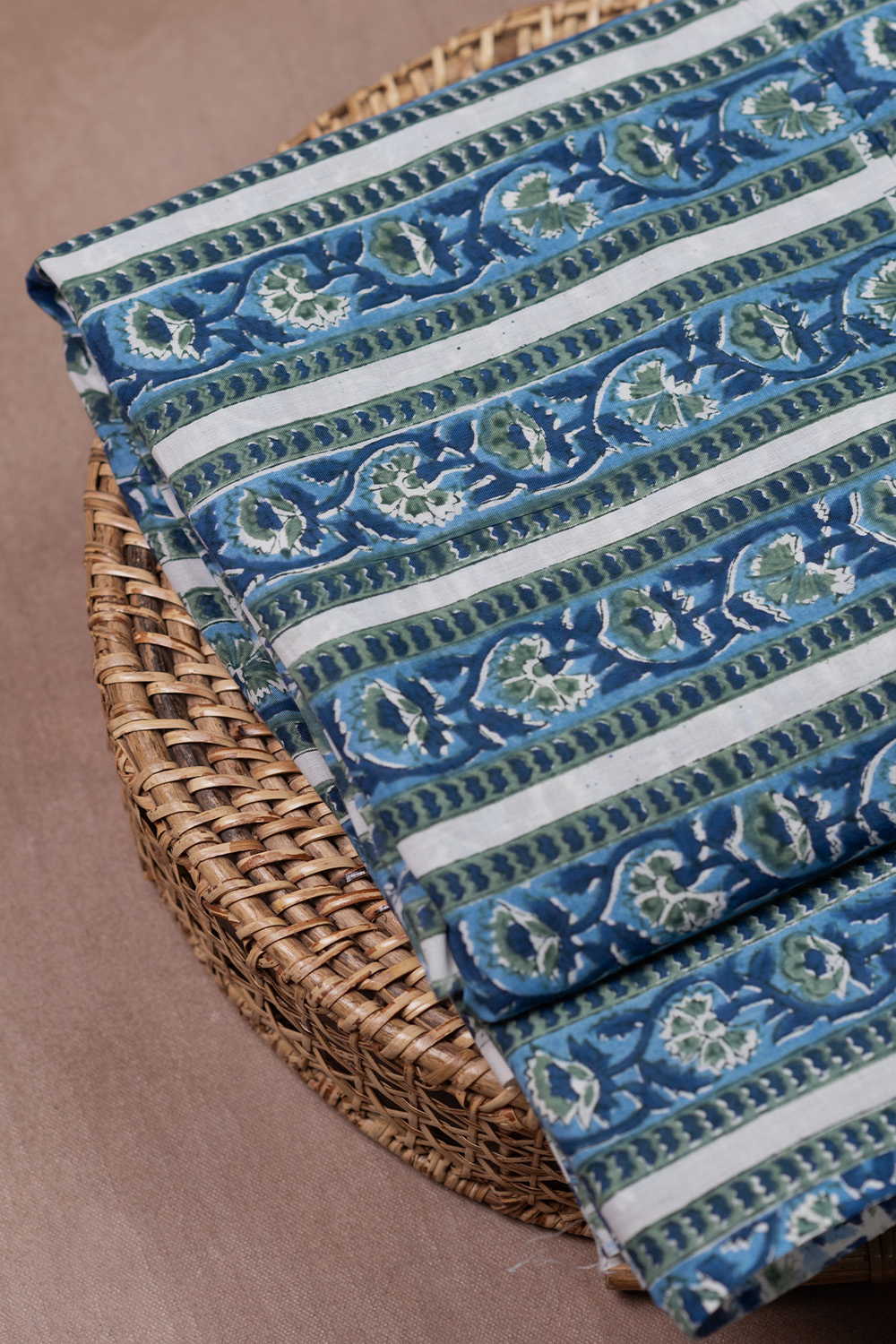 Running Blooms Sanganeri Cotton Fabric - 2.2m
