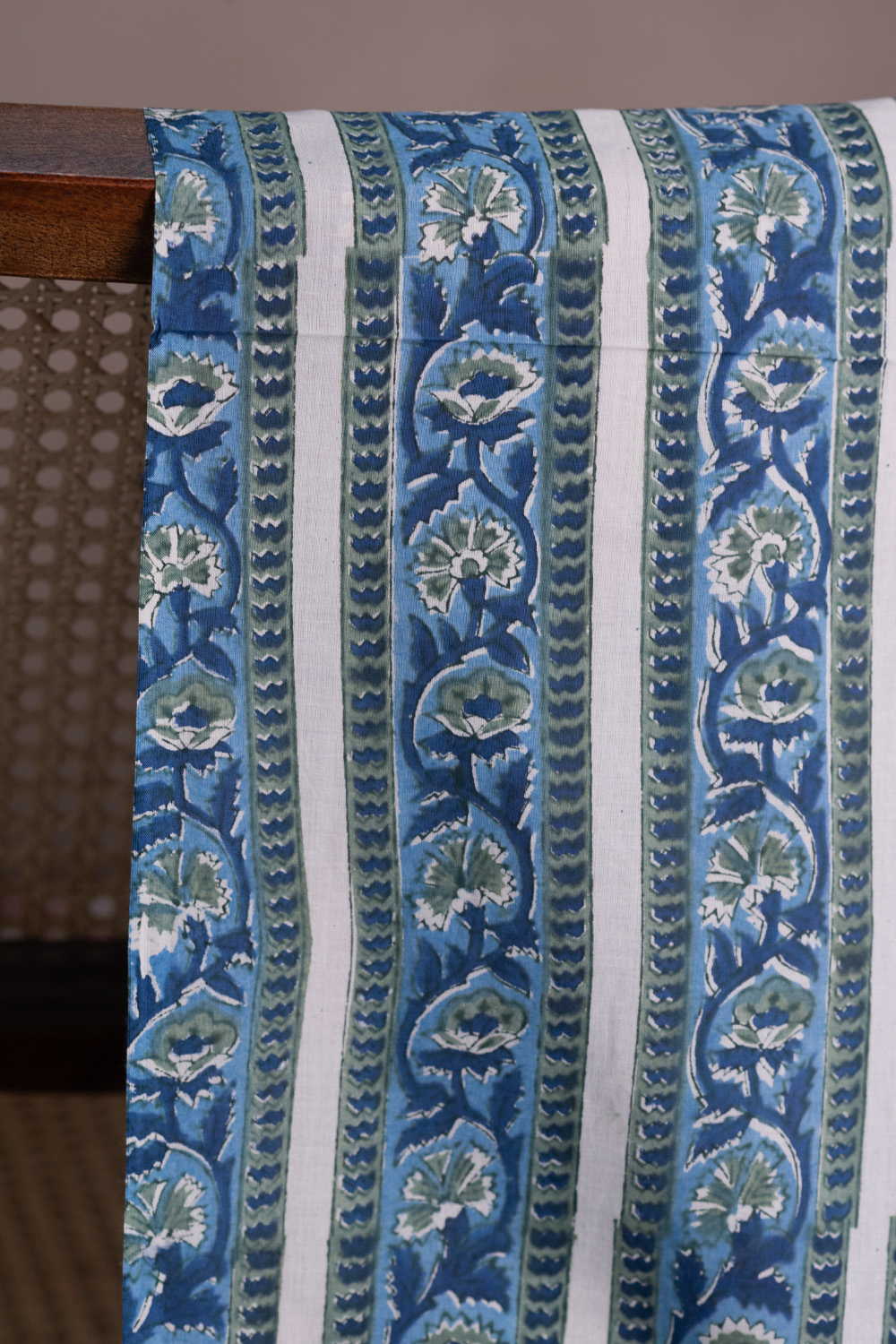 Running Blooms Sanganeri Cotton Fabric - 2.2m - Image 2