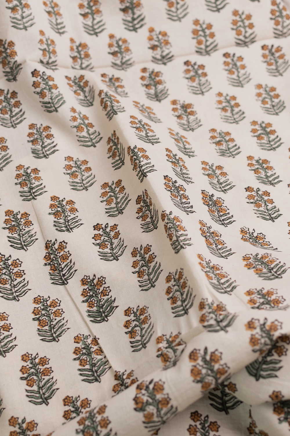 Prettiest Butta on Cream Bagru Cotton Fabric - 0.6m - Image 3