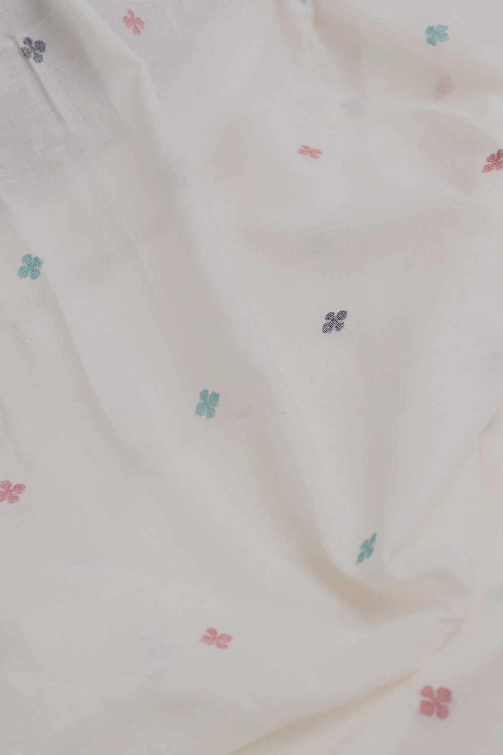 Buttas on Cream Jamdani Cotton Fabric - 0.5m - Image 3