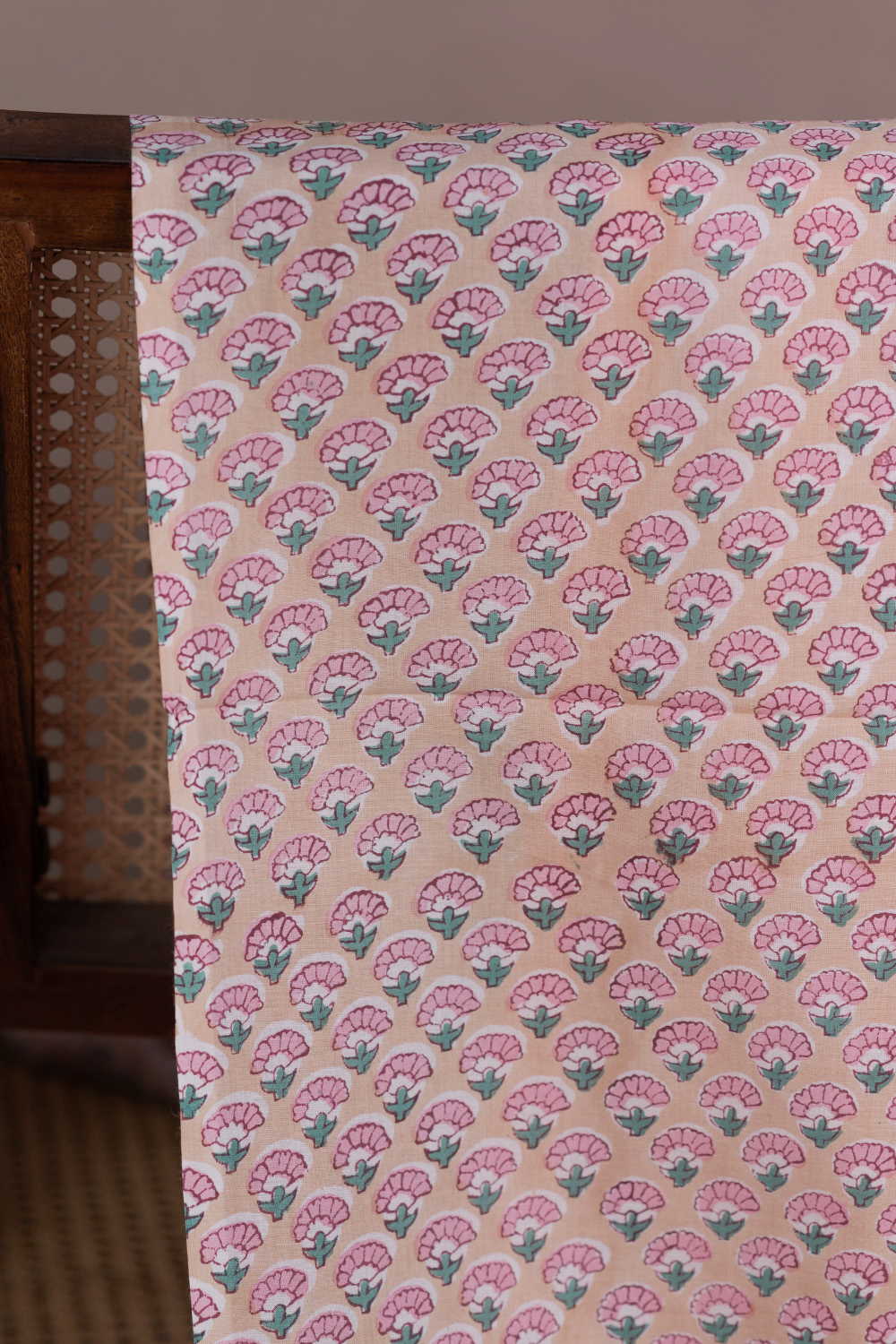 Mini Floral Meadow Sanganeri Cotton Fabric - 1.5m - Image 2