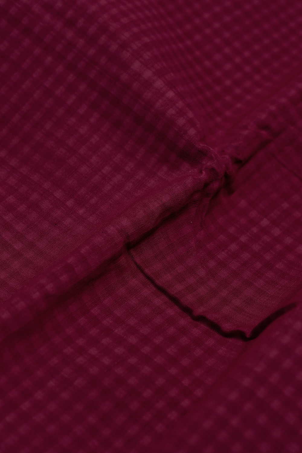Maroon Boddu Checks Cotton Fabric - 0.5m - Image 3