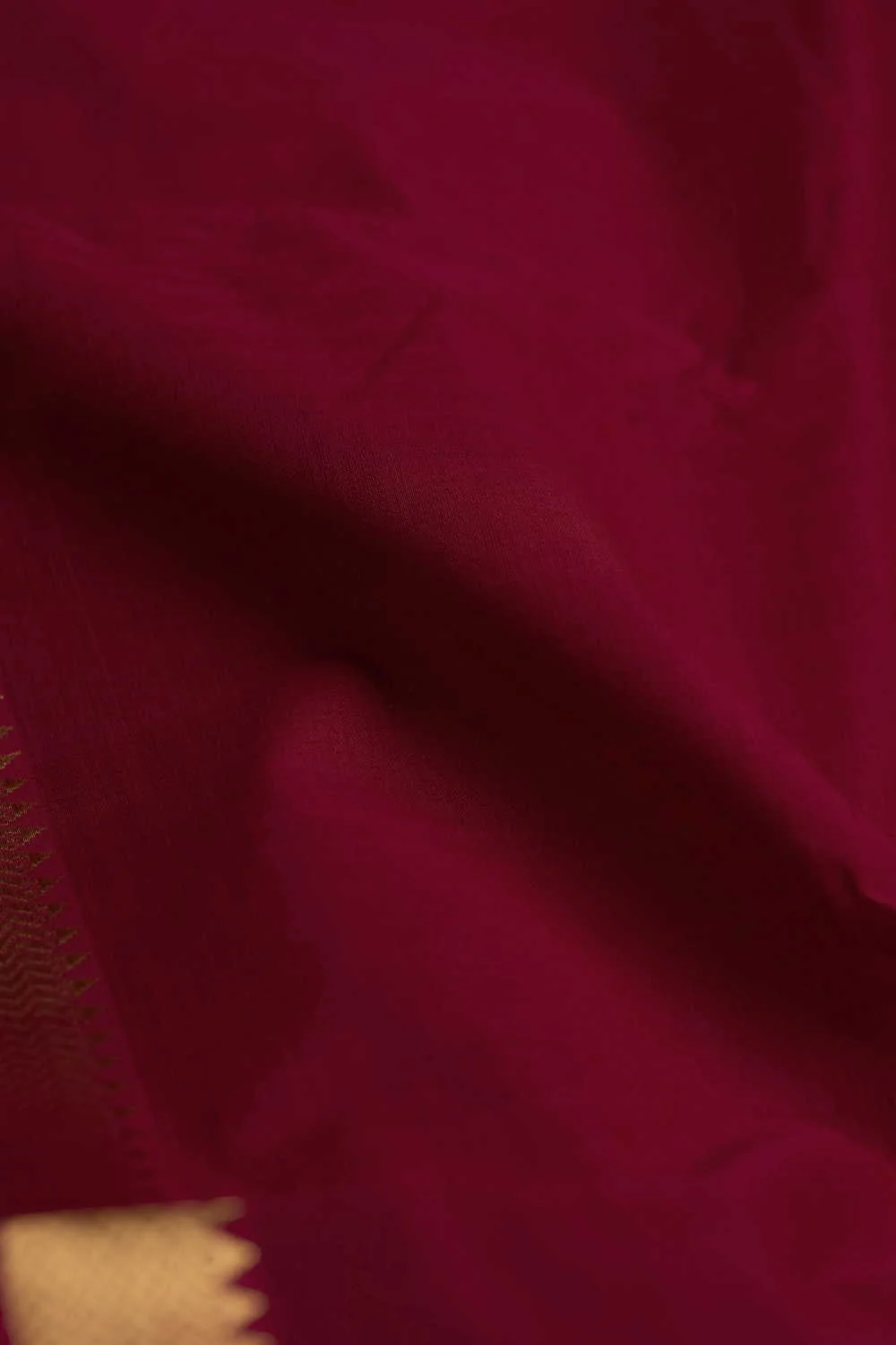 Deep Maroon Mangalagiri Border Cotton Fabric - 1.1 m - Image 3