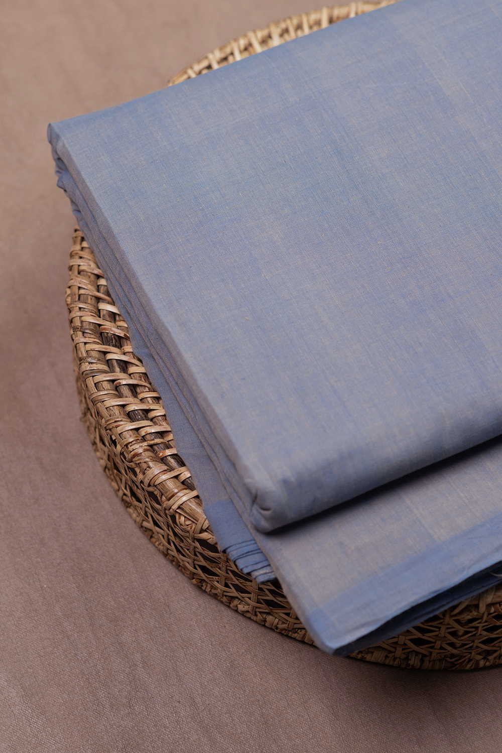Baby Blue Mangalagiri Cotton Fabric - 0.5m