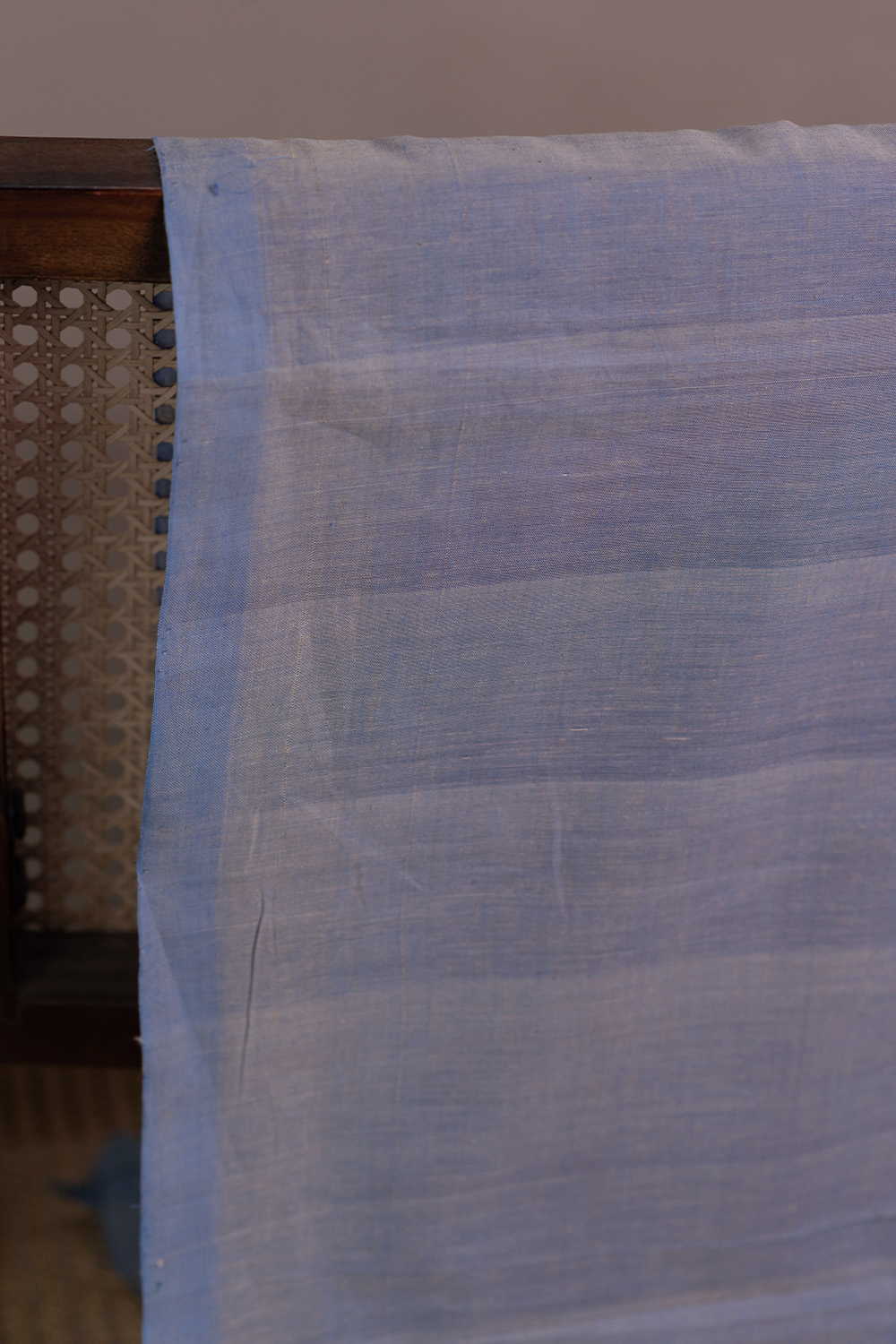 Baby Blue Mangalagiri Cotton Fabric - 0.5m - Image 2