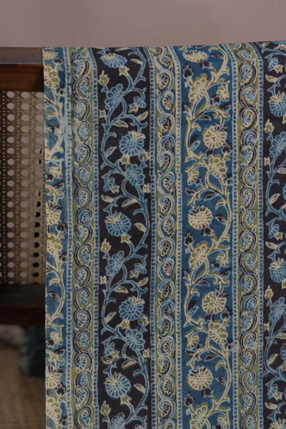 Floral Trail Block Printed Cotton Fabric - 1.2m - Image 2
