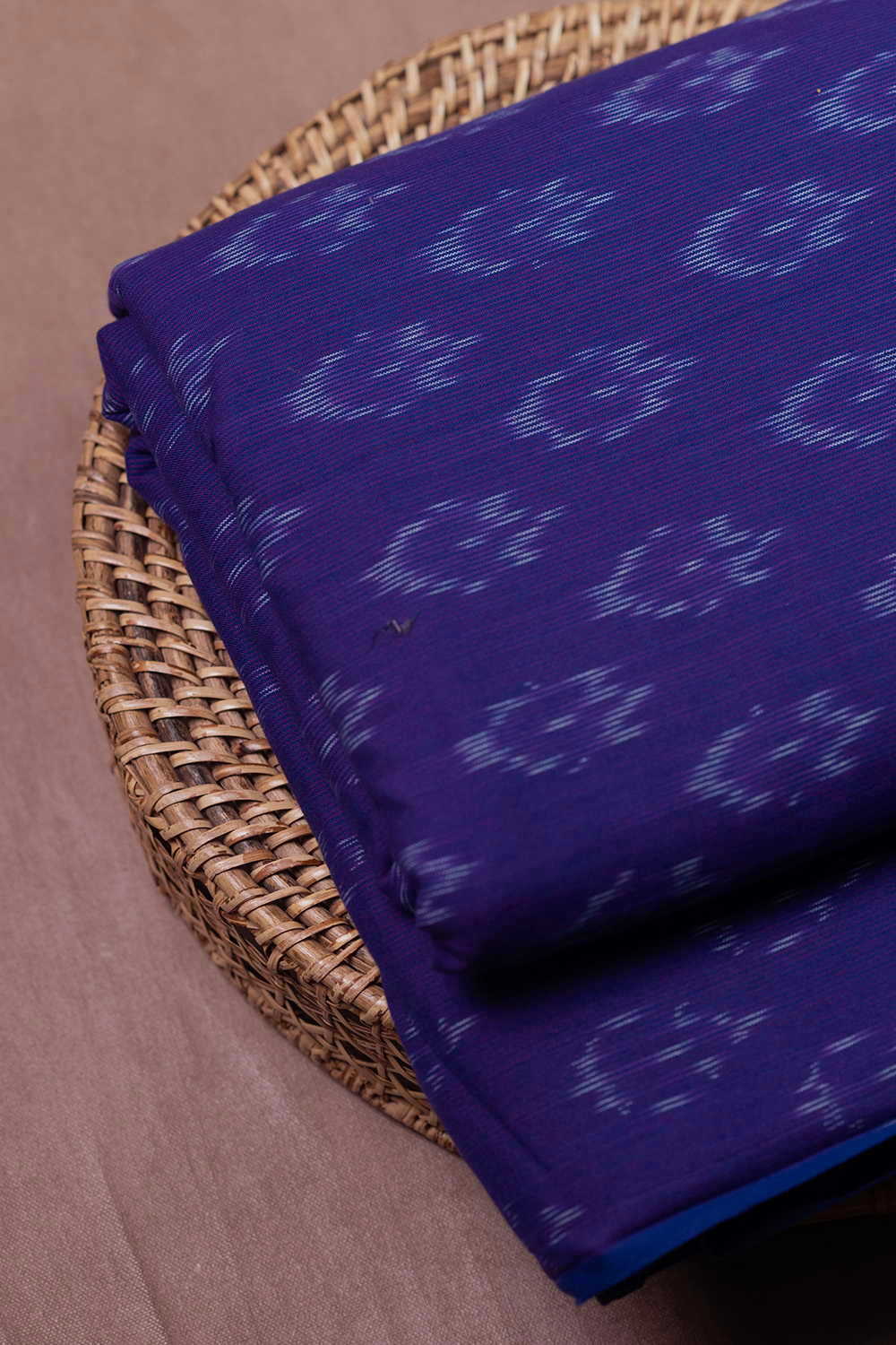 Velvet Purple Ikat Cotton Fabric - 0.5m