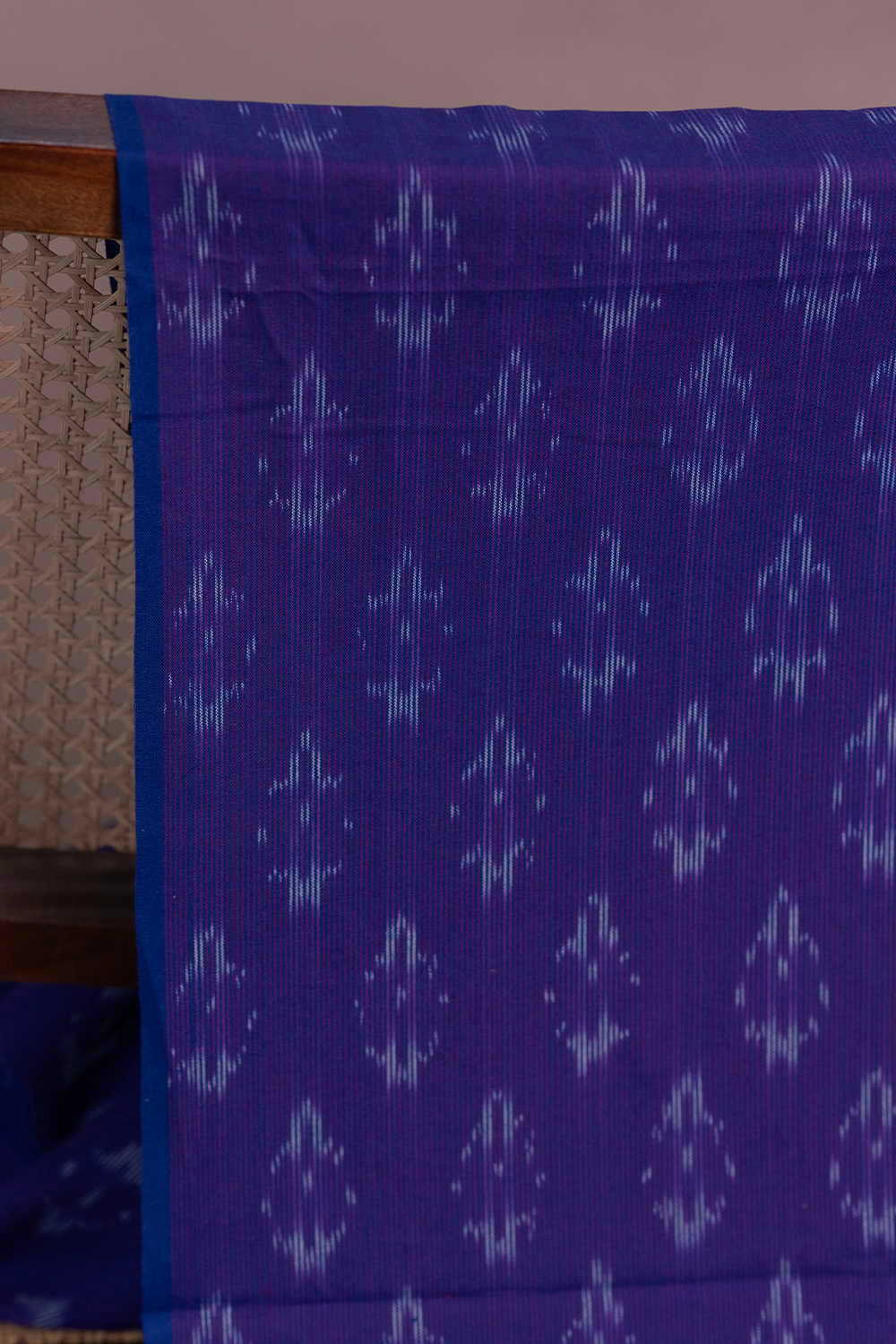 Velvet Purple Ikat Cotton Fabric - 0.5m - Image 2