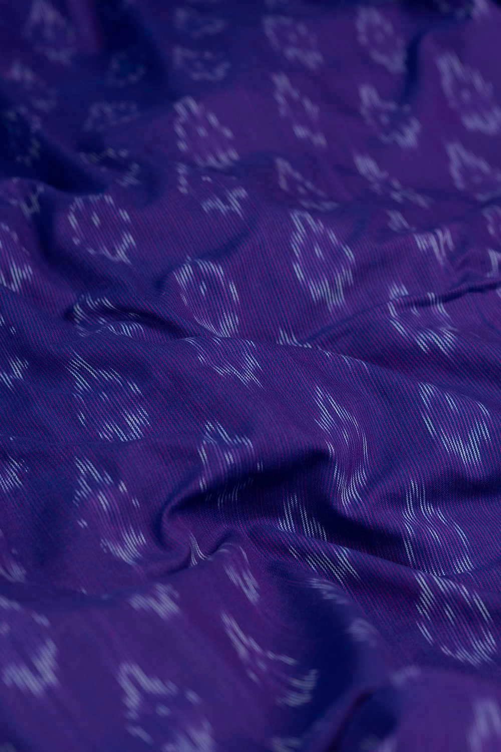 Velvet Purple Ikat Cotton Fabric - 0.5m - Image 3