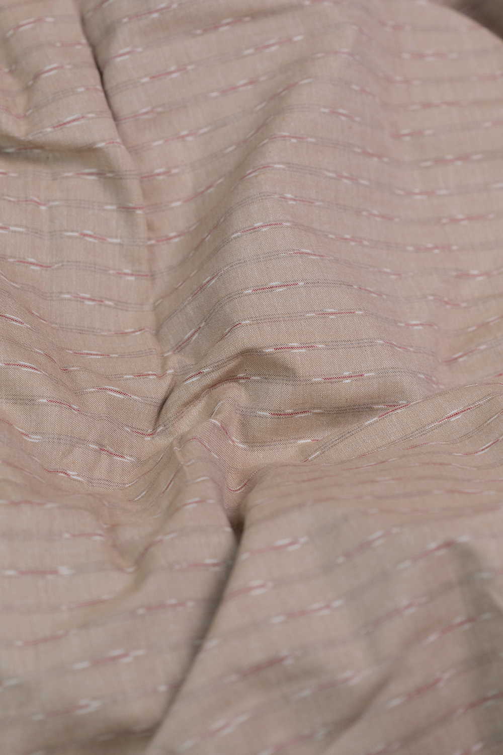 Cream Beige Ikat Cotton Fabric - 1.15m - Image 3