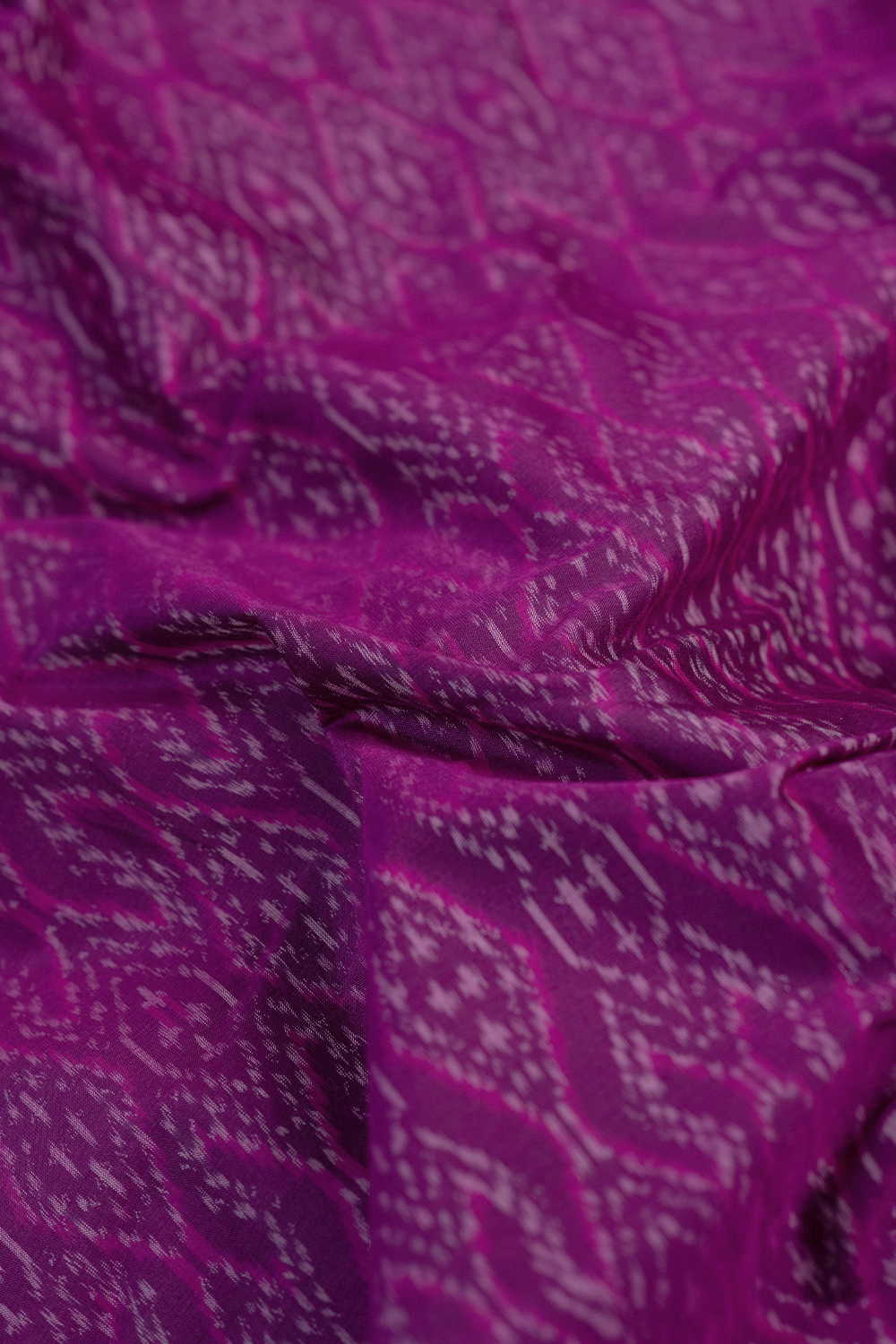 Patterned on Pink Ikat Silk Cotton Fabric - 1.3m - Image 3