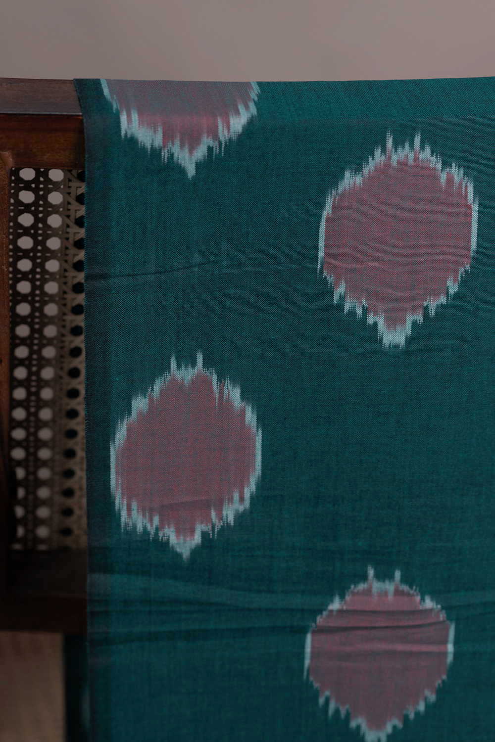 Polka Dot - Green Ikat Cotton Fabric - 0.5m - Image 2