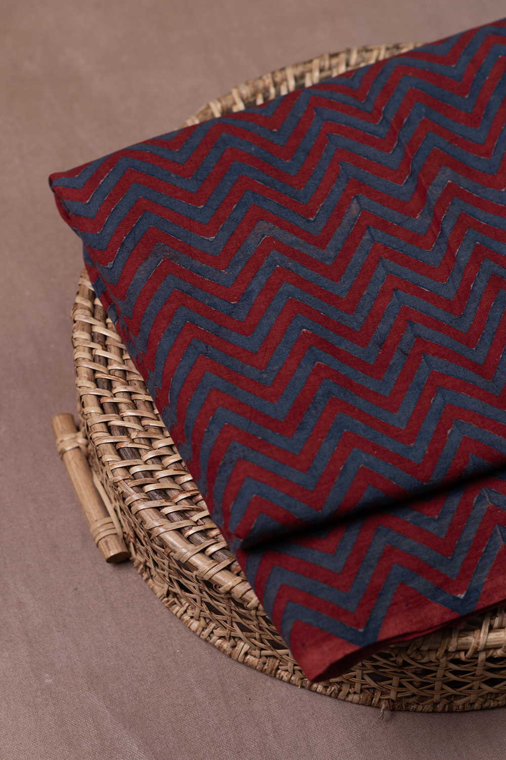 Peak Pattern - Maroon Ajrak Cotton Fabric - 1.1m