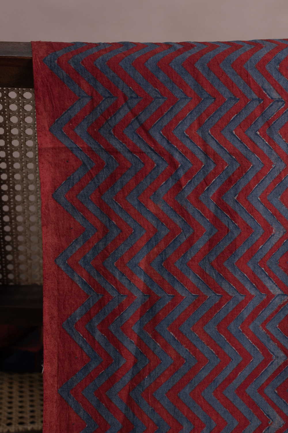 Peak Pattern - Maroon Ajrak Cotton Fabric - 1.1m - Image 2