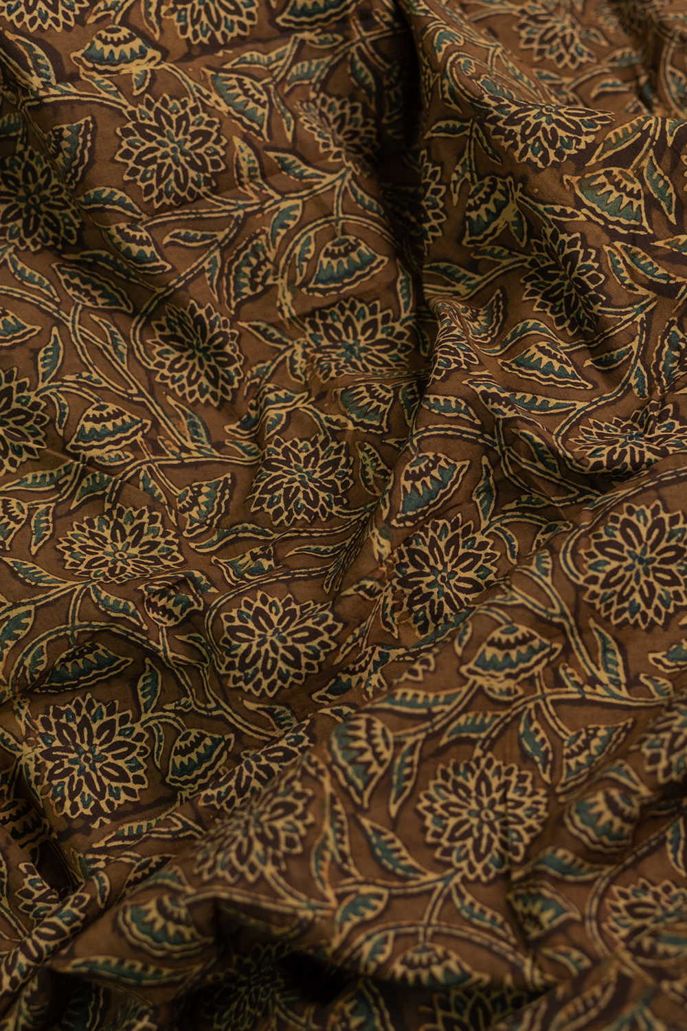 Olive Green Ajrak Cotton Fabric - 0.5m - Image 3