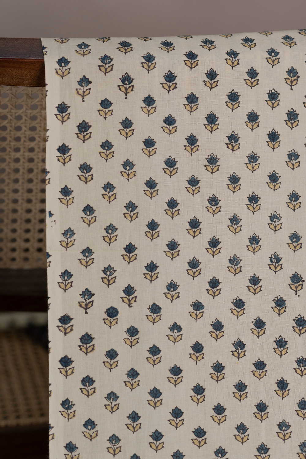 Micro Florets - Cream Ajrak Cotton Fabric - 0.5m - Image 2