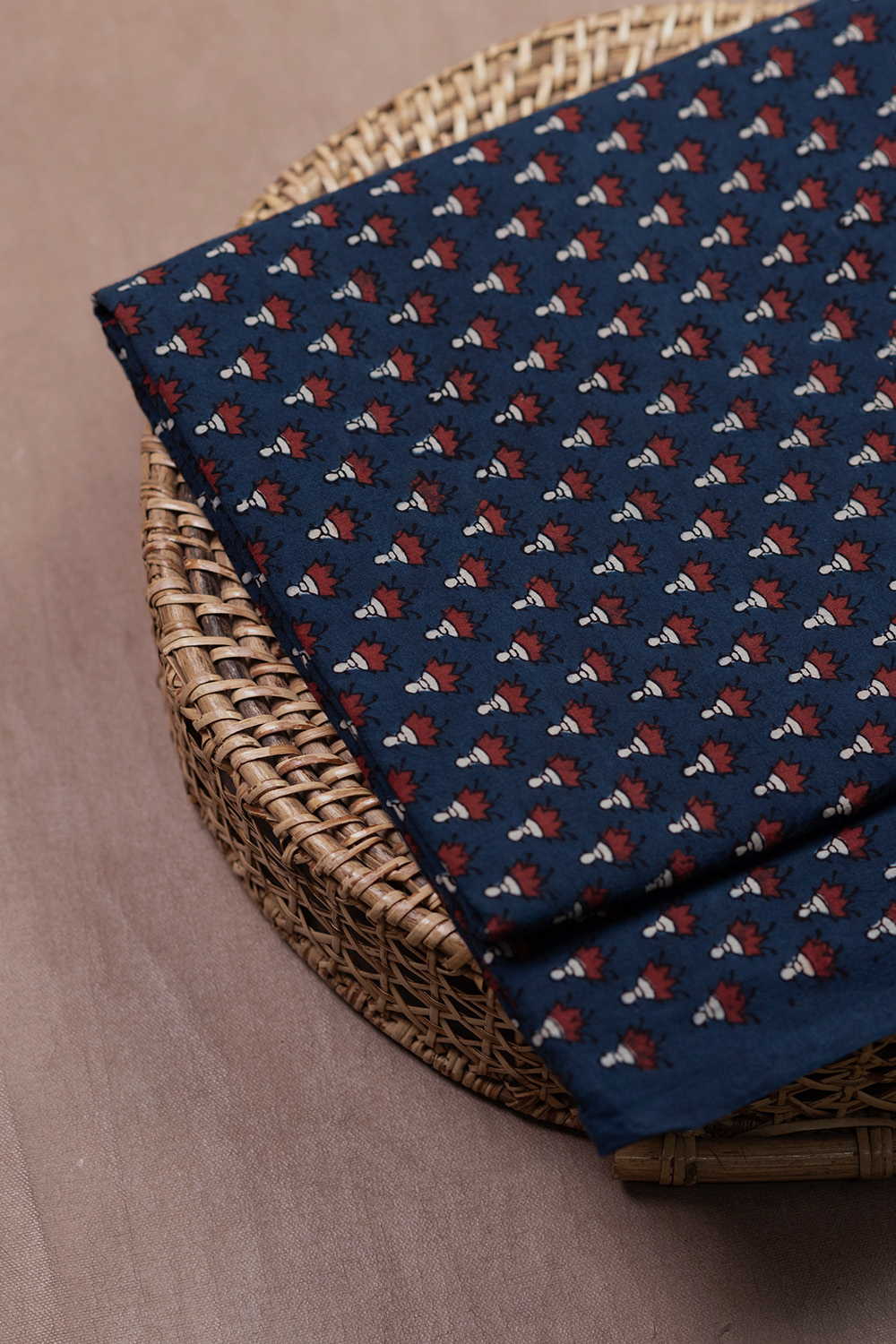 Dark Indigo Ajrak Cotton Fabric - 0.85m