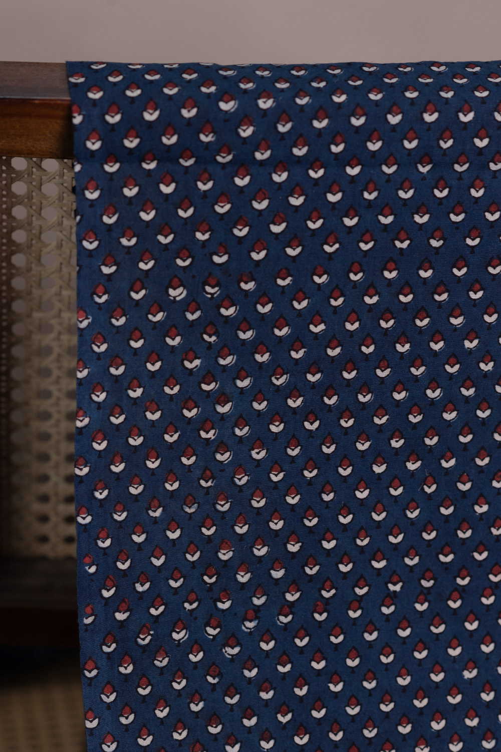 Indigo with Tiny Motifs Ajrak Cotton Fabric - 0.9m - Image 2