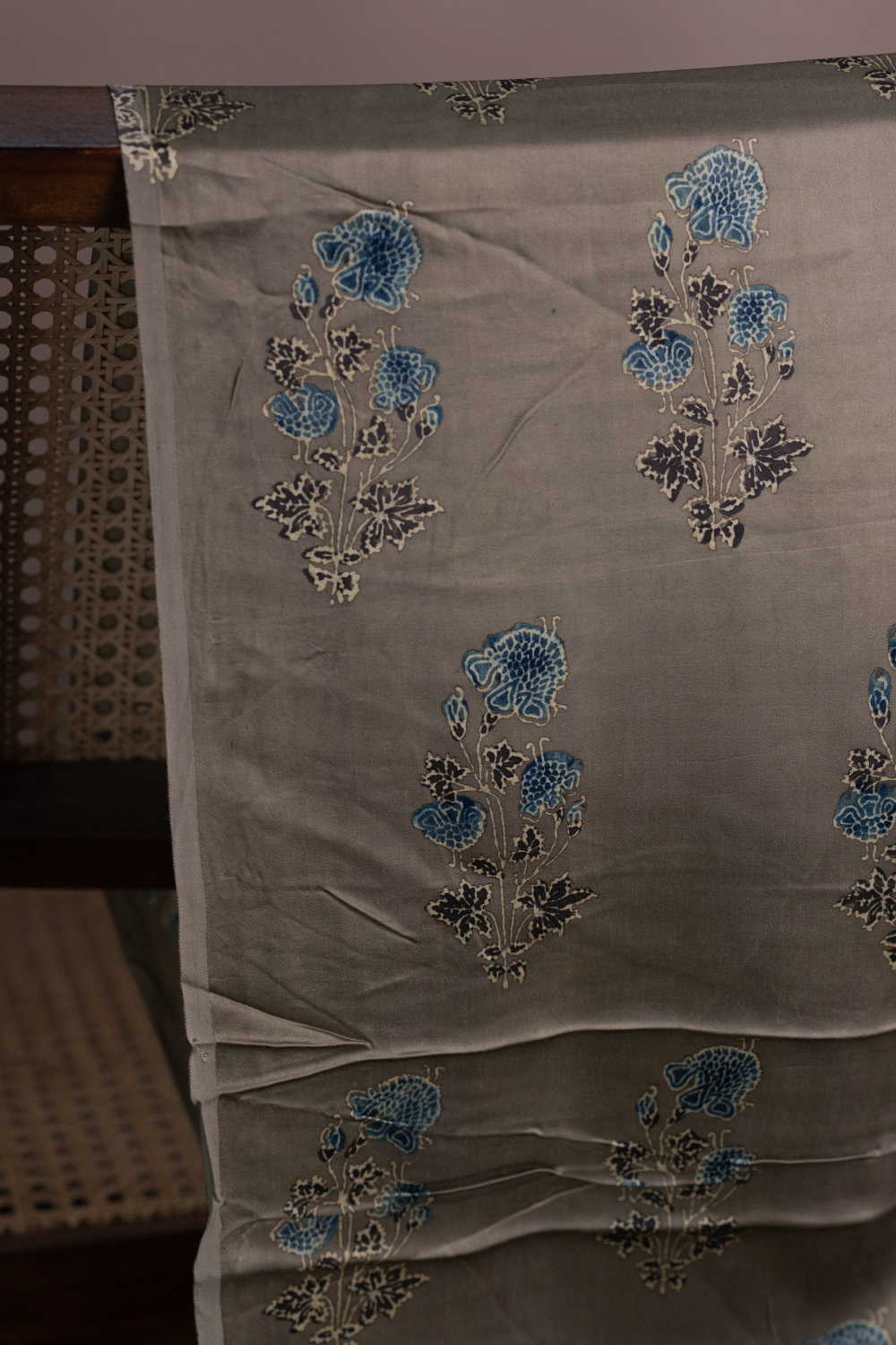 Butta Floral Ajrak Modal Silk Fabric - 1.2m - Image 3