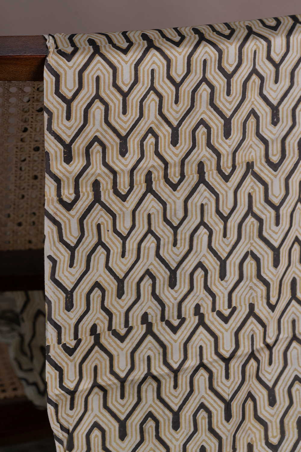 Chevron Design Ajrak Modal Silk Fabric - 0.5m