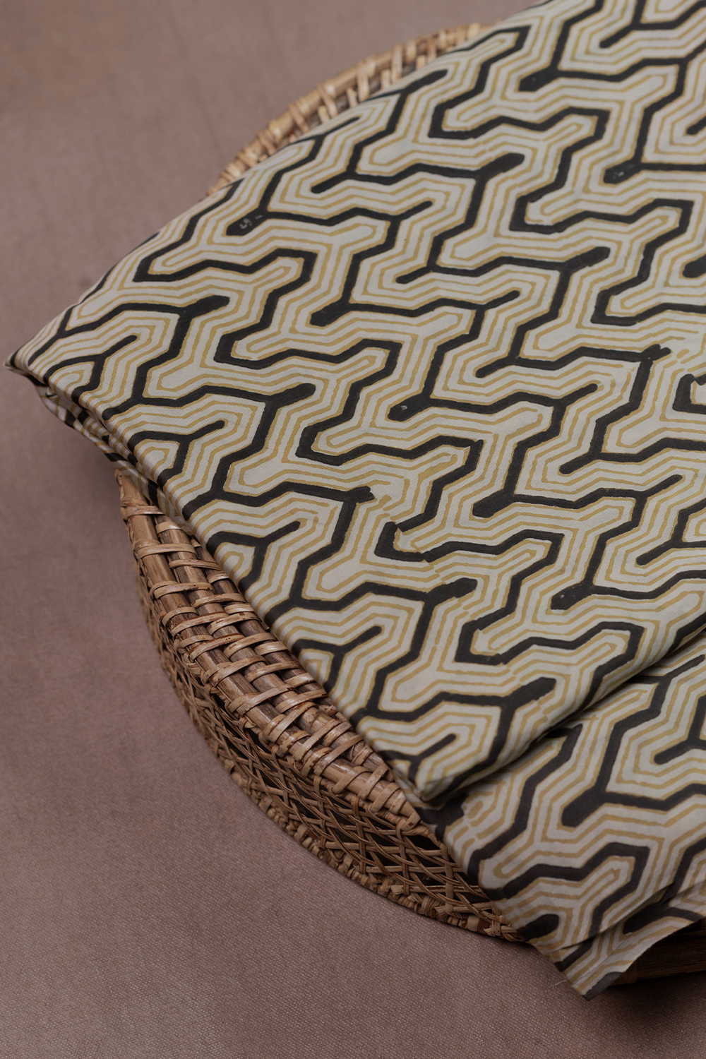 Chevron Design Ajrak Modal Silk Fabric - 0.5m - Image 2