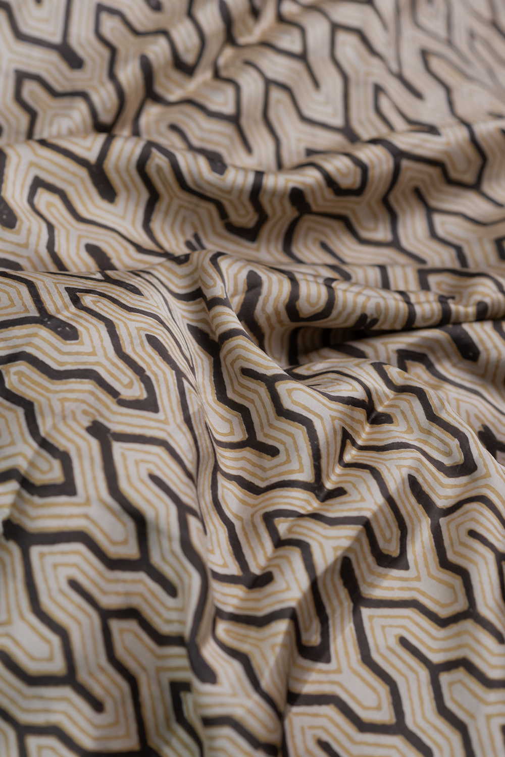 Chevron Design Ajrak Modal Silk Fabric - 0.5m - Image 3