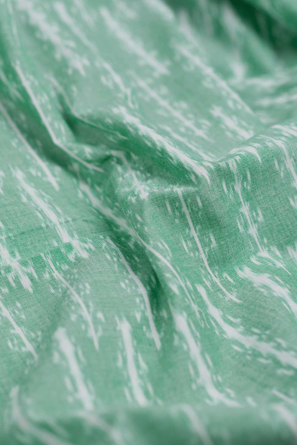 Light Green Ikat Cotton Fabric - 0.8m - Image 3