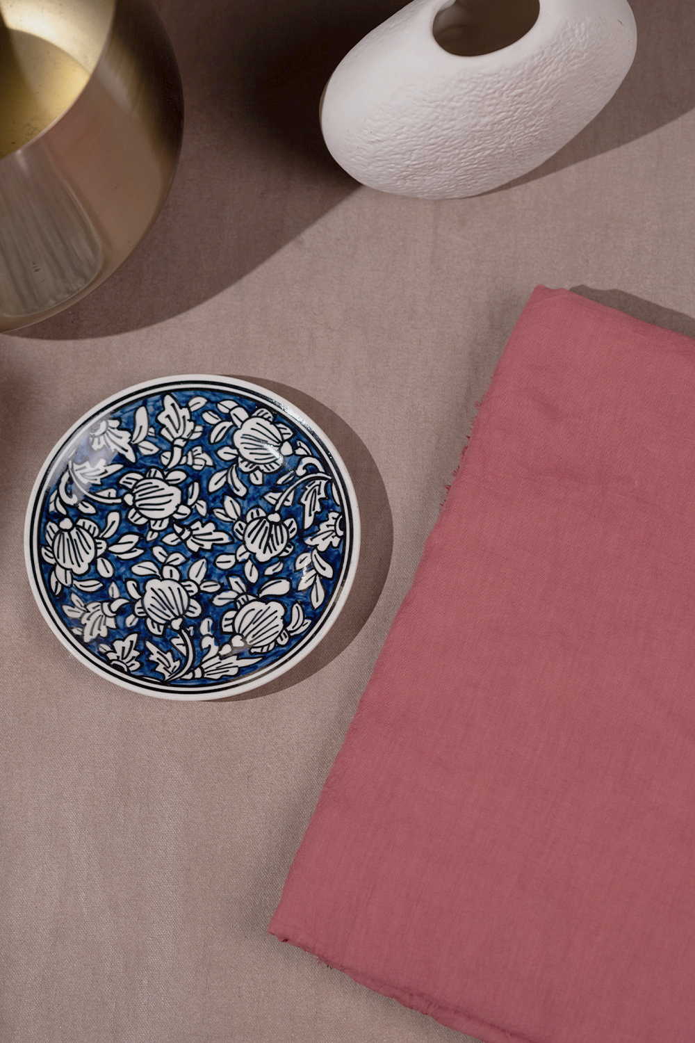 Rust Pink Mul Cotton Fabric - 1m