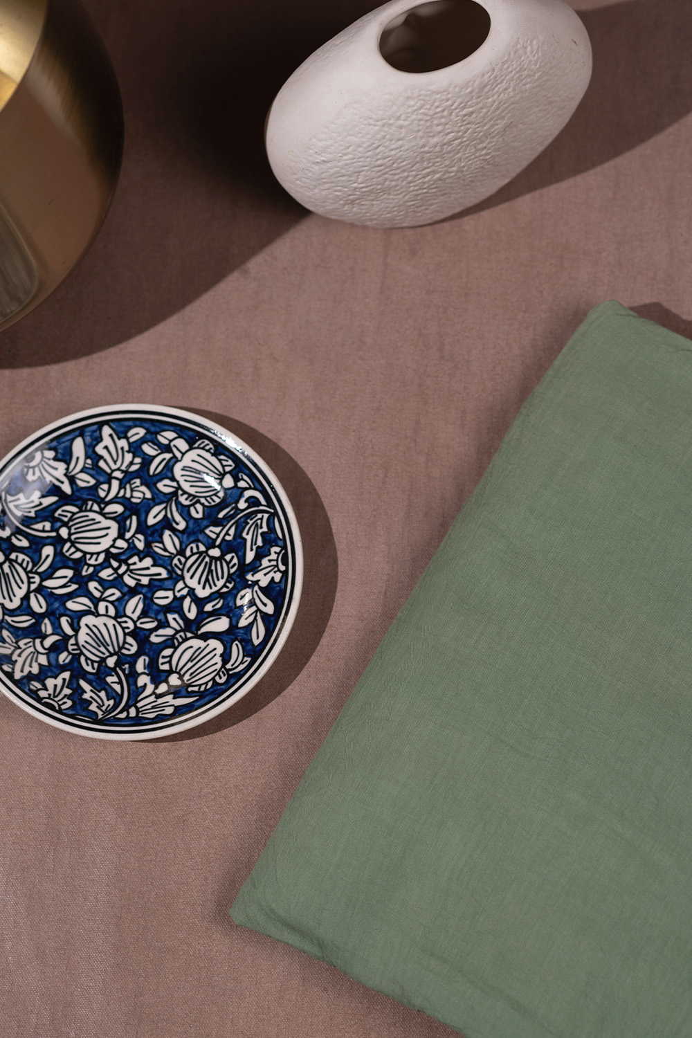 Sage Green Mul Cotton Fabric - 1.1m - Image 2