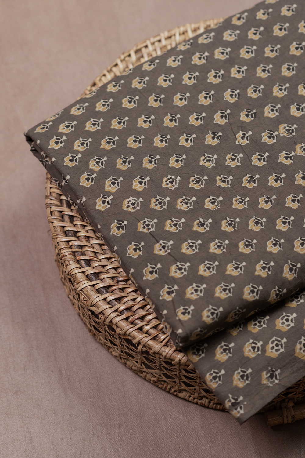 Tiny Butta Floral Ajrak Cotton Fabric - 0.6m