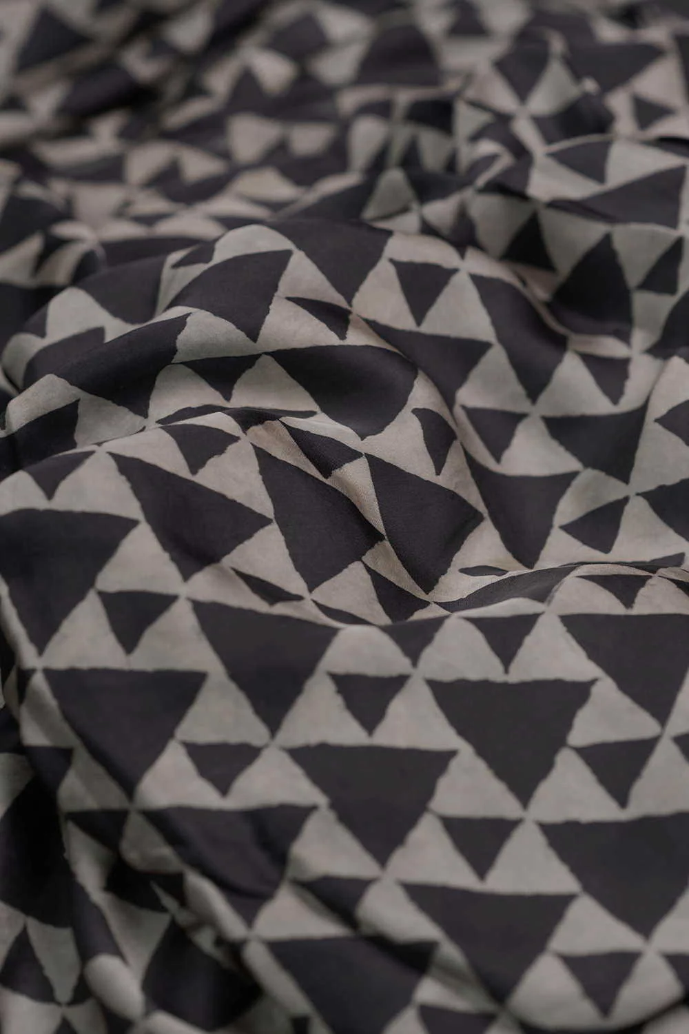 Pyramid on Grey Block Printed Modal Silk Fabric - 1m - Image 3