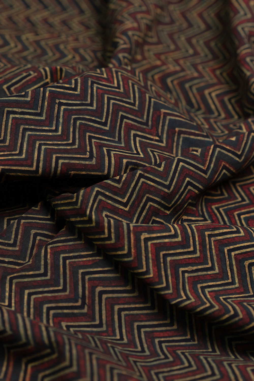 Chevron - Green Ajrak Cotton Fabric - 2m - Image 3