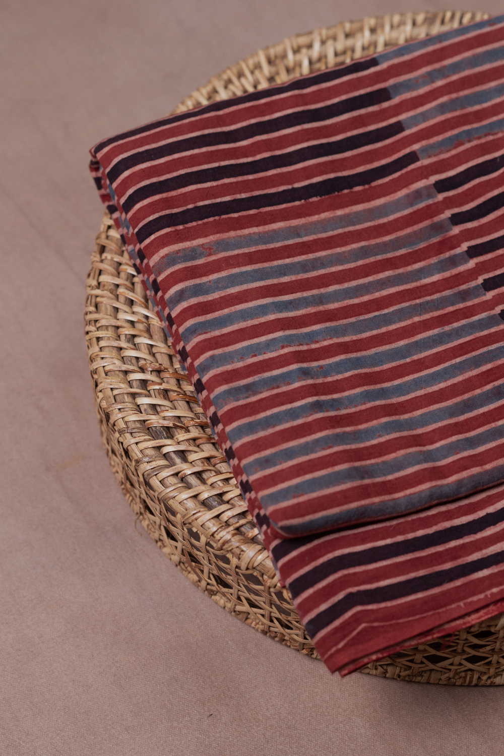 Subdued Maroon Ajrak Cotton Fabric - 0.85m