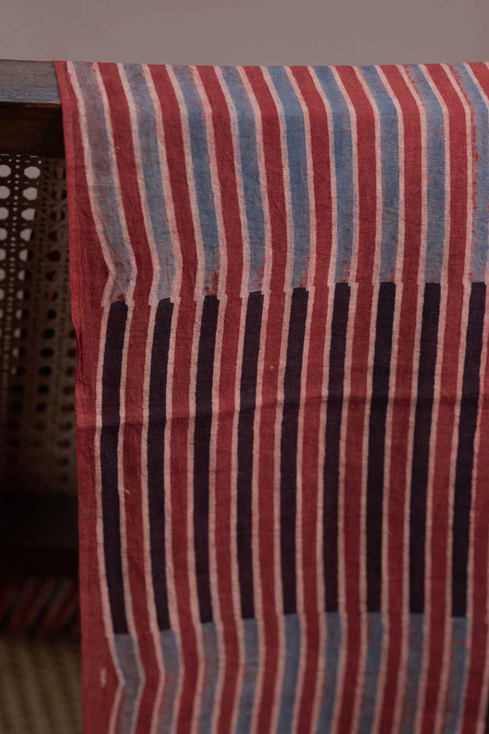 Subdued Maroon Ajrak Cotton Fabric - 0.85m - Image 3